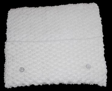 Hand knitted clutch / Evening bag in white